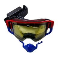 AiM Очки снегоходные с магнитной линзой и подогревом (PRO) 31-107 Accu Heated Red-Blue Glossy в Уфе