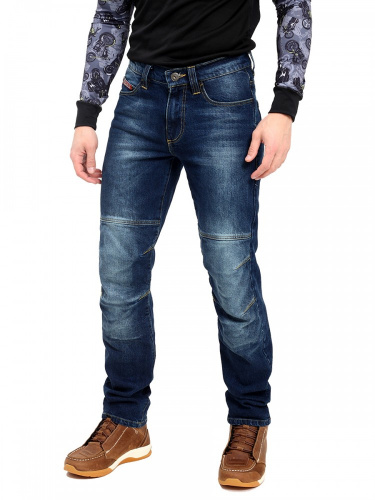 Starks Мотоджинсы мужские Spider потертый темно-синий в Уфе
